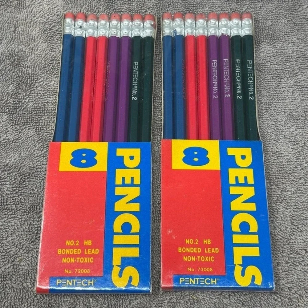 NOS Vintage 1995 Pentech No 2 HB Bonded Lead Pencils 8-Pack Lot of 2 72008